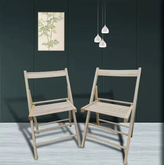 Honey-Toned Wood Folding Chair Set