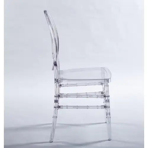 Set di 4 sedie da pranzo in plastica trasparente