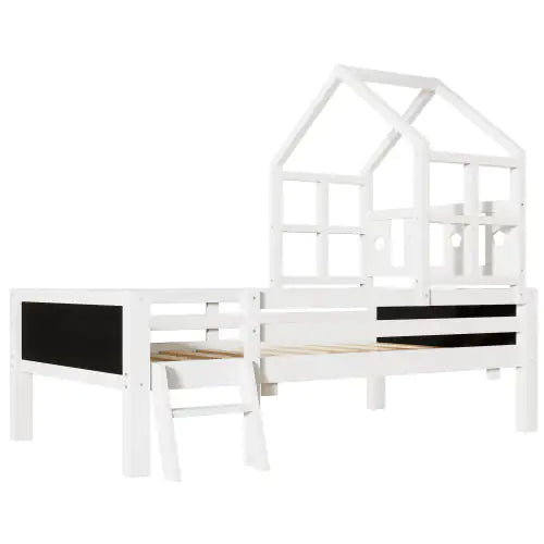 Twin Size House Bed with Ladder and Storage Drawers for Kid's Bedroom