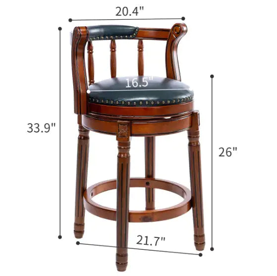 Sgabello da bar in legno girevole a 360°