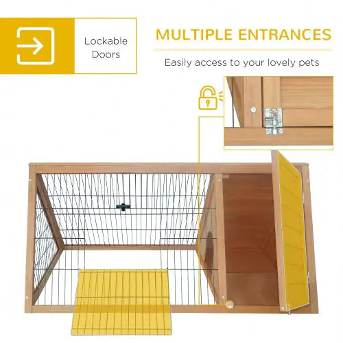 PawHut 46" x 24" Wooden A-Frame Outdoor Rabbit Cage