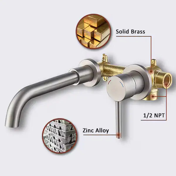 Wall Mount Faucet for Bathroom Sink or Bathtub