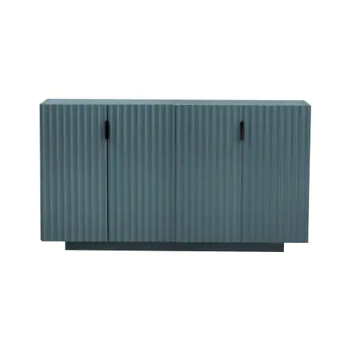 Gabinete lateral de almacenamiento TREXM de 4 niveles con estantes ajustables y manija de cobre vintage