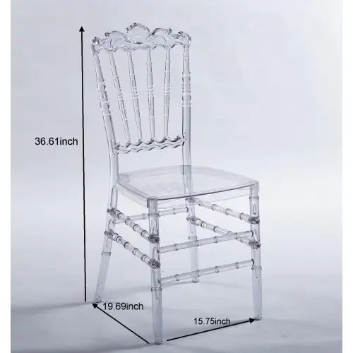 Set di 4 sedie da pranzo in plastica trasparente