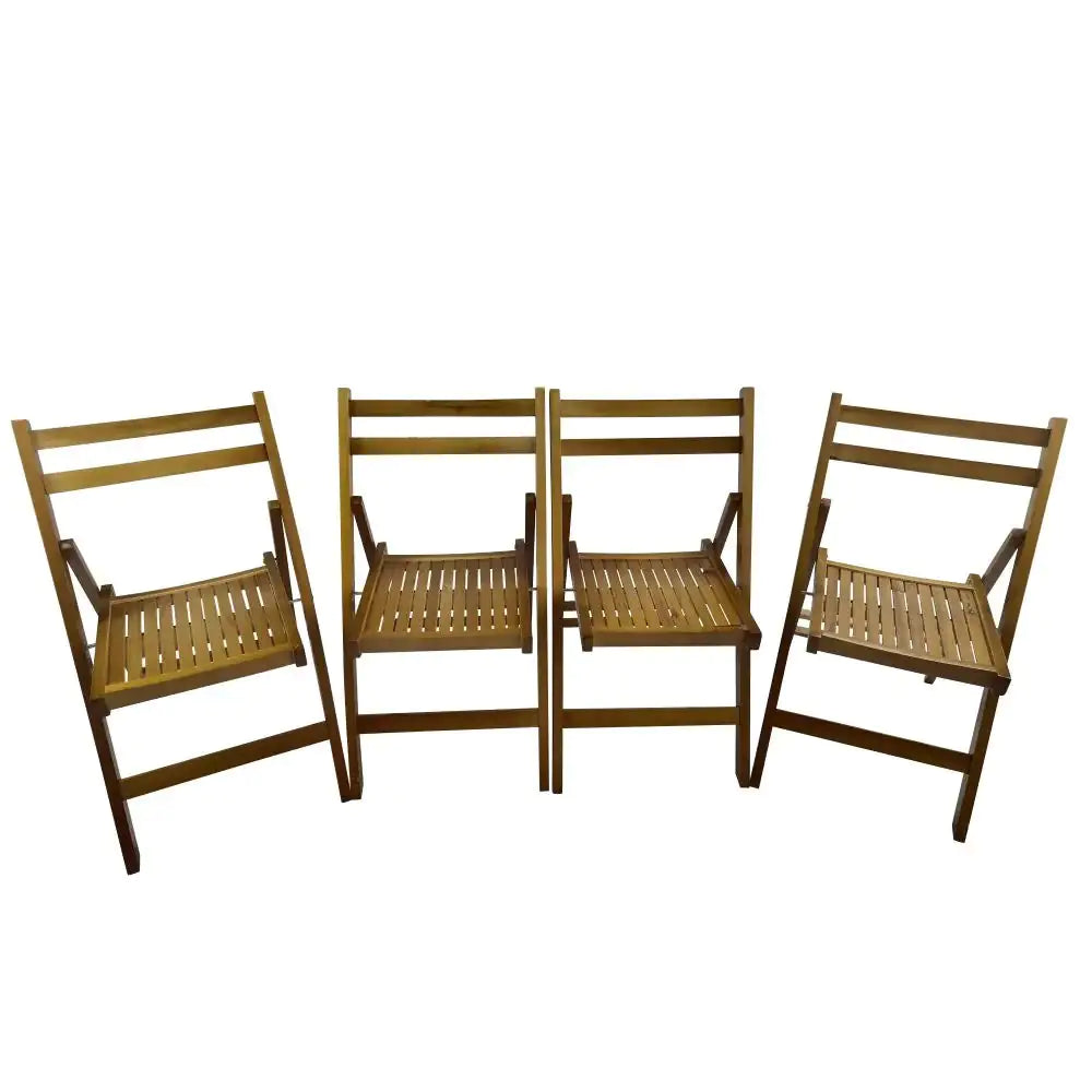 Honey-Toned Wood Folding Chair Set