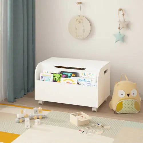 Wooden Toy Box with Wheels
