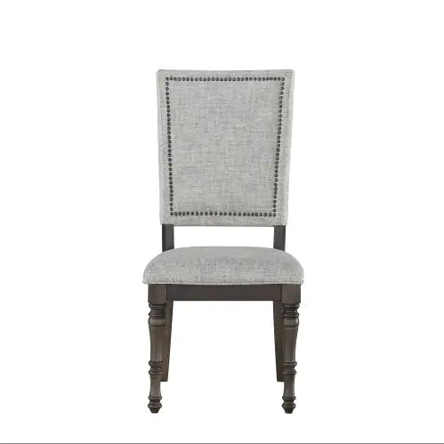 Linnett - Upholstered Back Chair Dark Brown