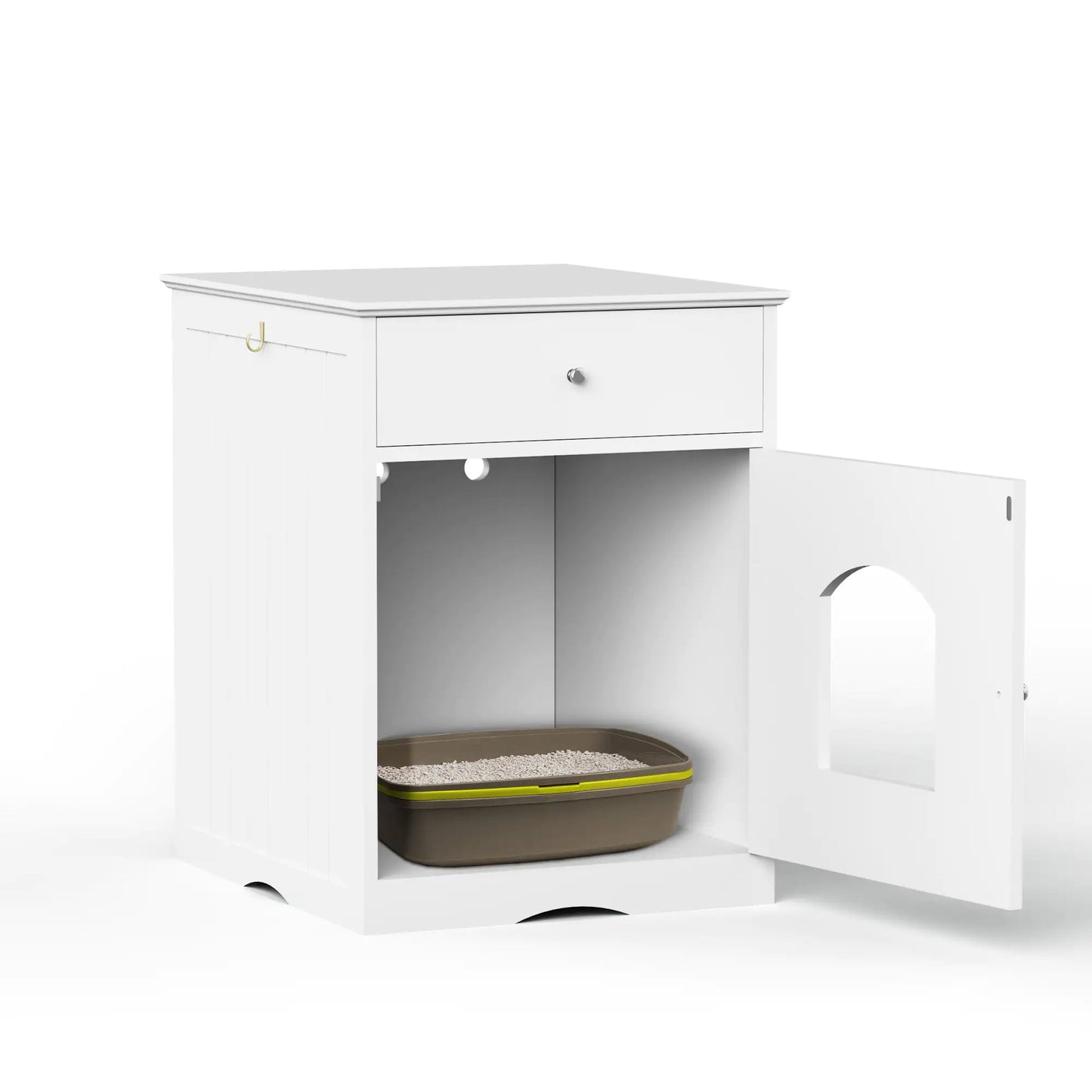 Caseta de madera para mascotas y caja de arena