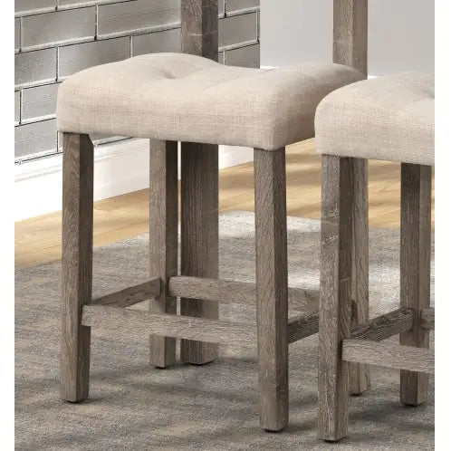 Sgabello da sella imbottito Sora Button Counter Height - Set da 2