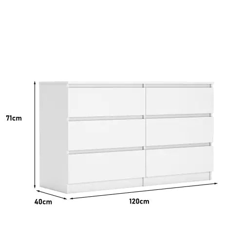 Spacious 6-Drawer White Cabinet