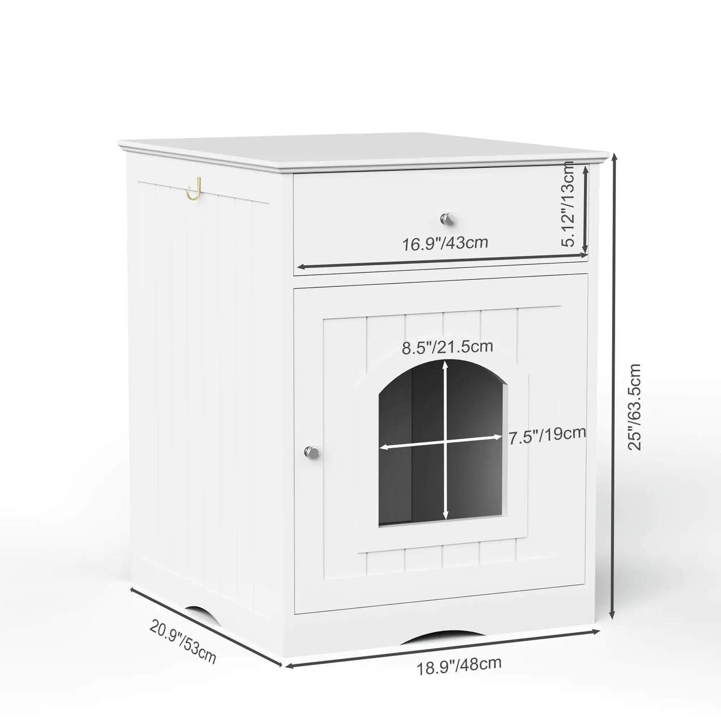 Caseta de madera para mascotas y caja de arena