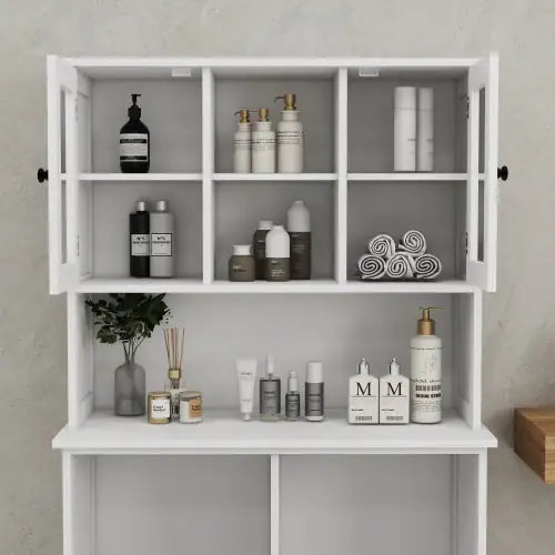 Two-Compartment Tilt-Out Laundry Basket Cabinet