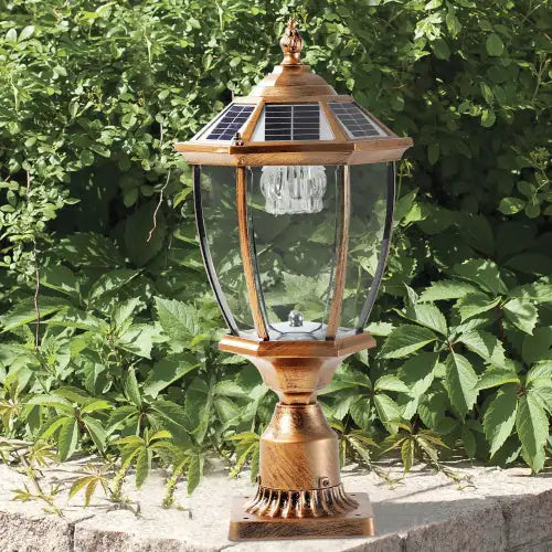 Antique Bronze Solar LED Pillar Light