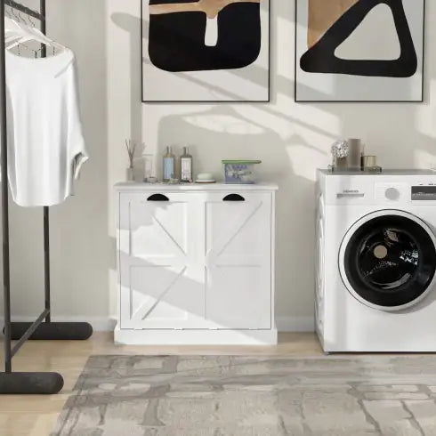 Two-Compartment Tilt-Out Laundry Sorter Cabinet