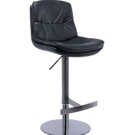 Swivel Sleek Black Adjustable Bar Stool