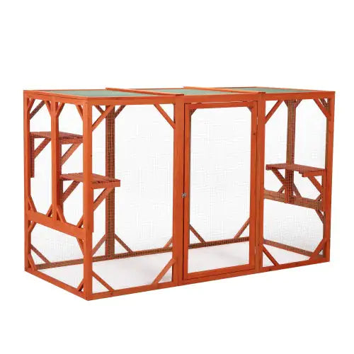 Wooden Outdoor Cat House & Habitat