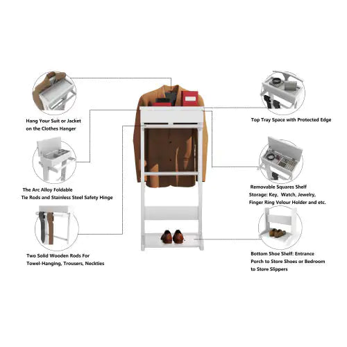 White Portable Garment Rack
