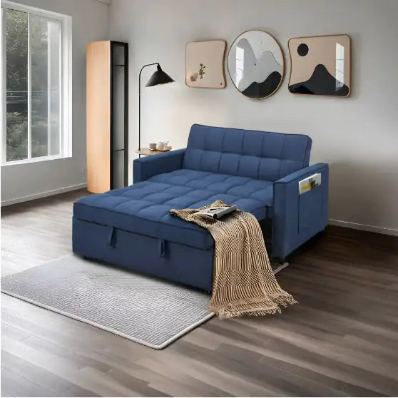 Sofá cama convertible azul chic