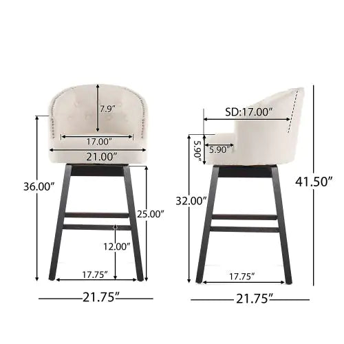 OGDEN KD Swivel Bar Stool (Set of 2)