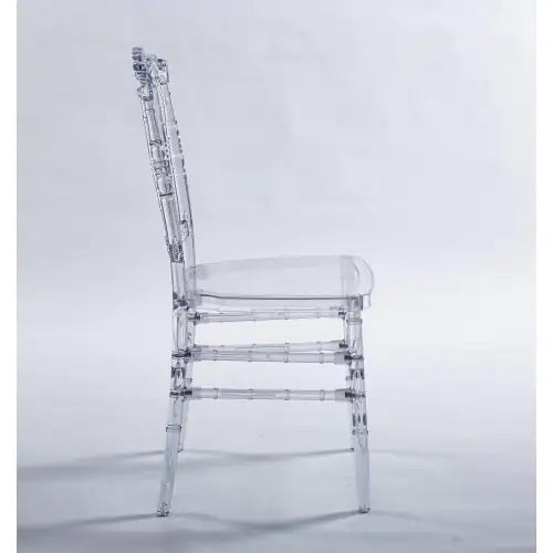 Set di 4 sedie da pranzo in plastica trasparente