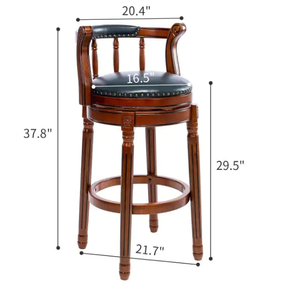 Sgabello da bar in legno girevole a 360°