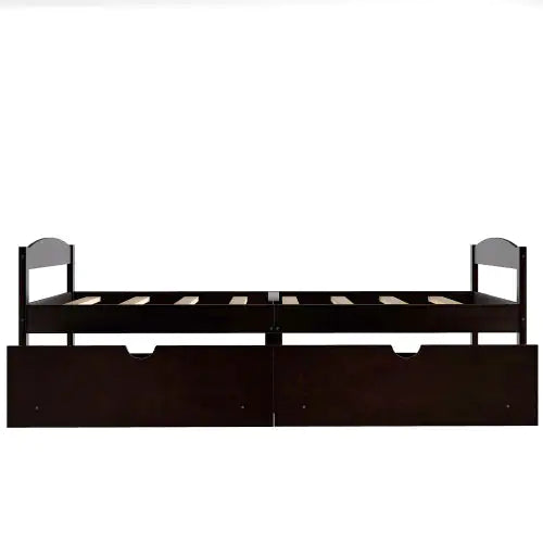 Twin Size Platform Bed with Two Drawers
