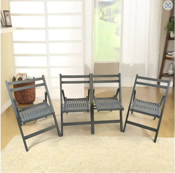 Honey-Toned Wood Folding Chair Set