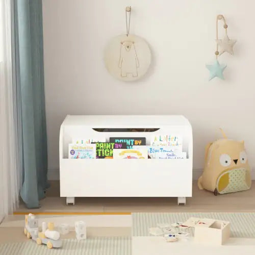Wooden Toy Box with Wheels
