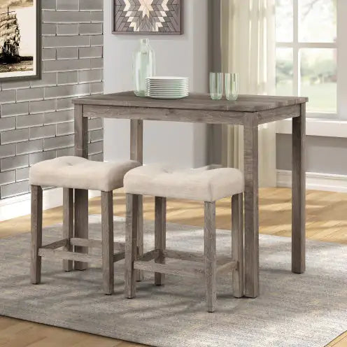 Sgabello da sella imbottito Sora Button Counter Height - Set da 2