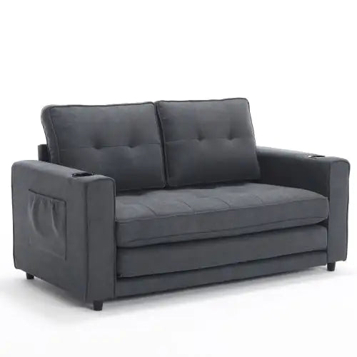 3-in-1 Upholstered Futon Sofa Convertible Sofa Bed