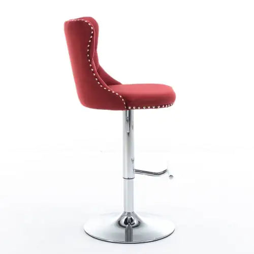 Swivel Velvet Barstools Adjusatble Seat - Set Of 2