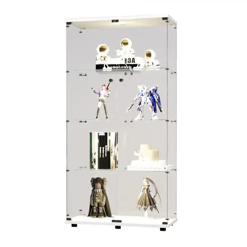 Vitrina de cristal con dos puertas y luces LED