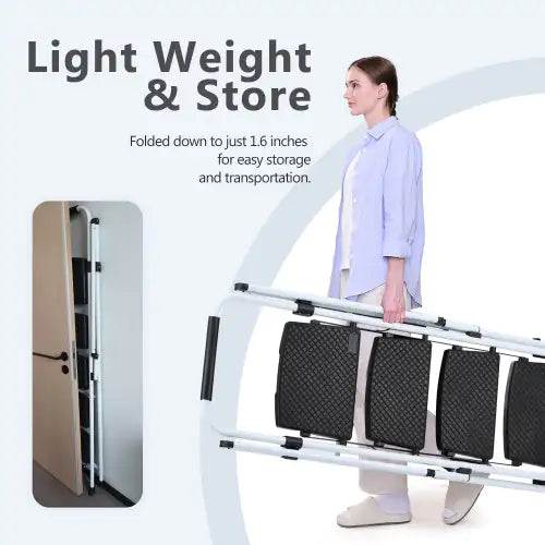 White Four-Step Ladder with Safety Handle and Anti-Skid Pedals