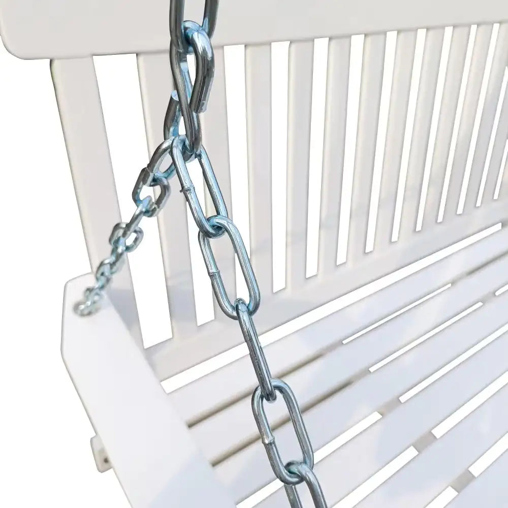 White Wooden Porch Swing