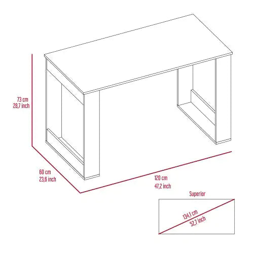 Oviedo 120 Writing Desk, Four Legs -Light Oak