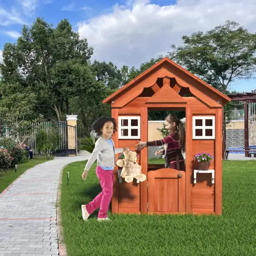 Golden Red Wooden Playhouse