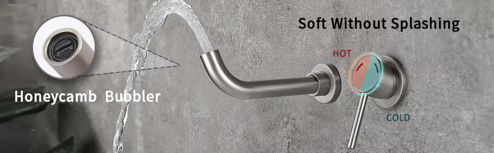 Wall Mount Faucet for Bathroom Sink or Bathtub