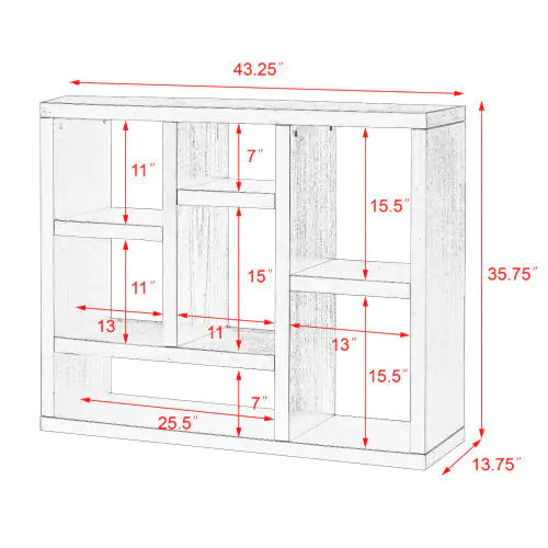 Open Wooden Open Bookshelves, Standalone Display Lockers With 7 Cube Storage, Floor To Ceiling Bookshelves, Entrance, Living Room Lockers