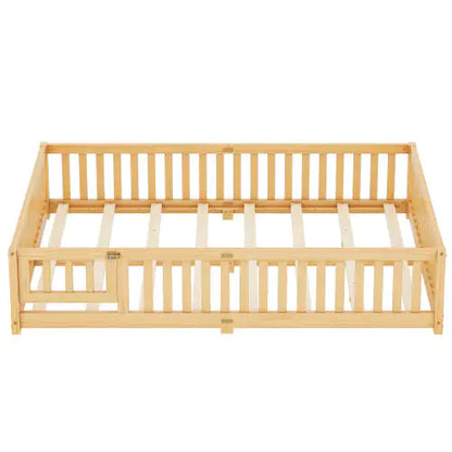 Bed With Safety Guardrails And Door For Kids