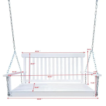 White Wooden Porch Swing