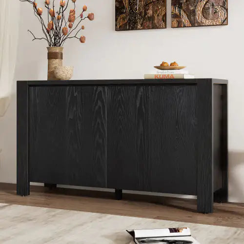 Aparador retro de 4 puertas TREXM con acabado envejecido