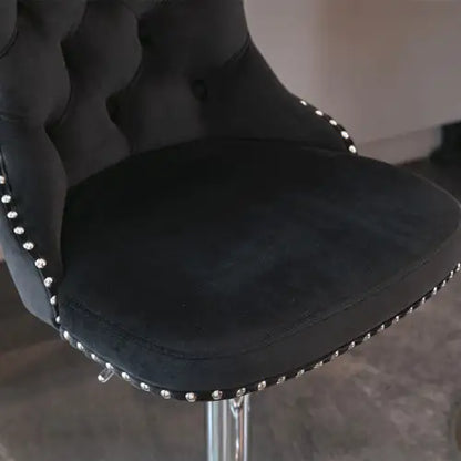 Swivel Velvet Barstools Adjusatble Seat - Set Of 2