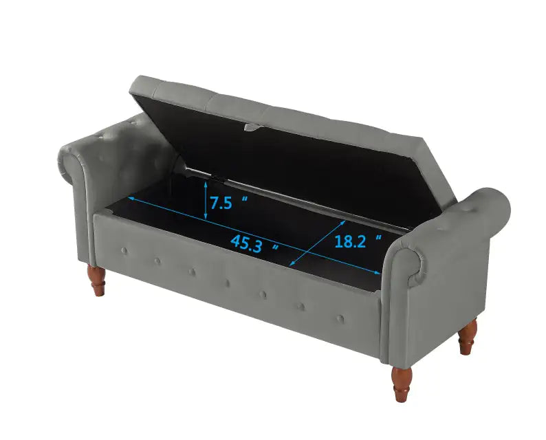 Velvet Multifunctional Storage Rectangular Sofa Stool