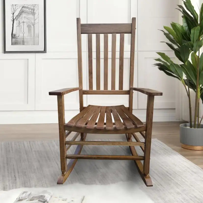 White Wooden Porch Rocker Chair