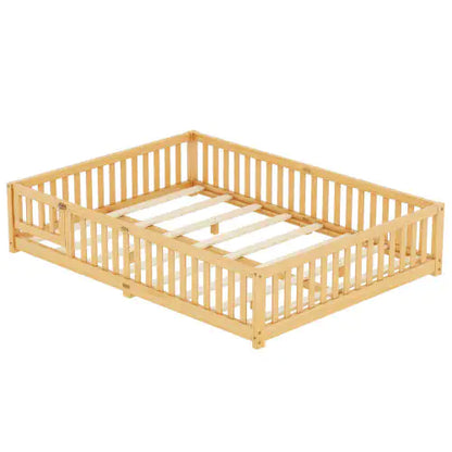 Bed With Safety Guardrails And Door For Kids