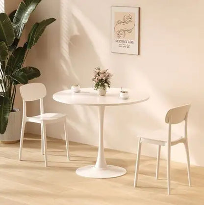 Metallic White Round Table