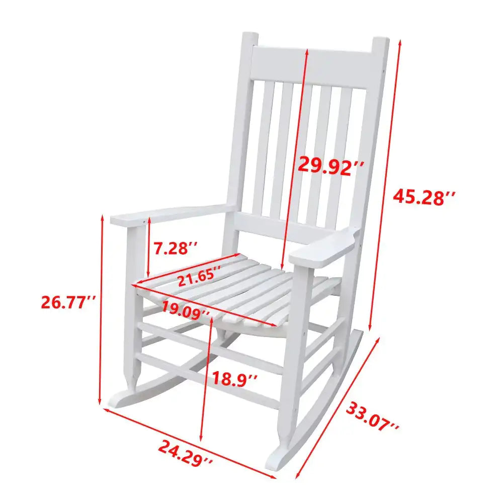 White Wooden Porch Rocker Chair