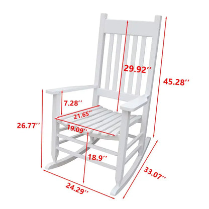 White Wooden Porch Rocker Chair
