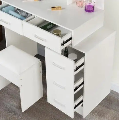 White Adjustable Dressing Table with 4 Drawers