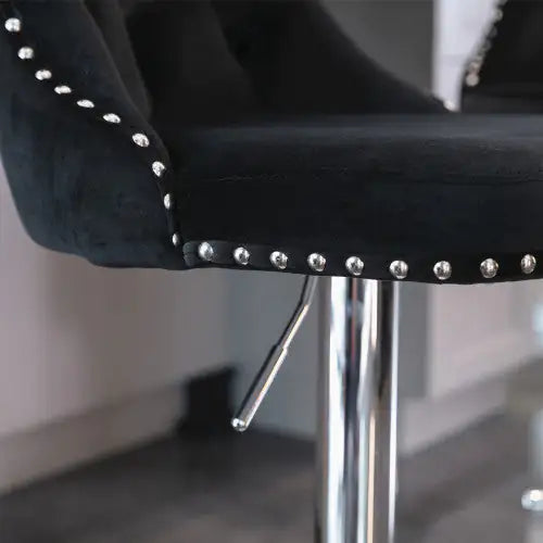 Swivel Velvet Barstools Adjusatble Seat - Set Of 2